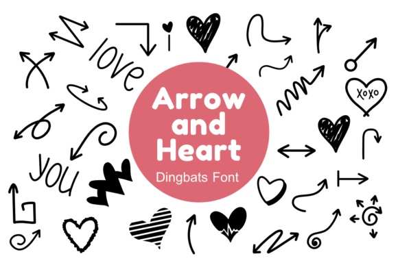 Arrow and Heart: A Romantic Dingbats Font for Web Design