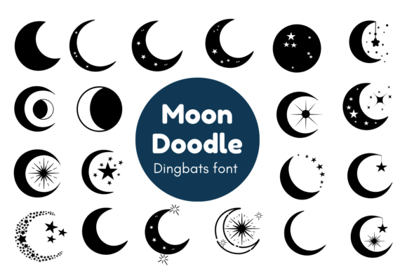 Moon Doodle: A Celestial Dingbats Font for Crafters