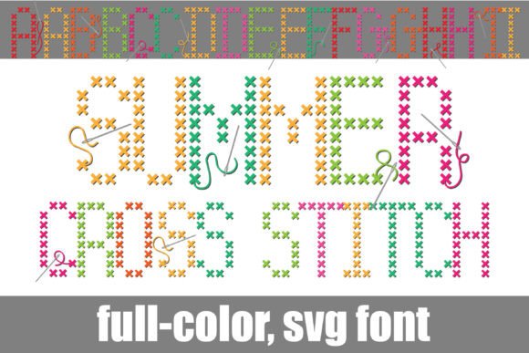 Summer Cross Stitch: A Vibrant Color Font Review