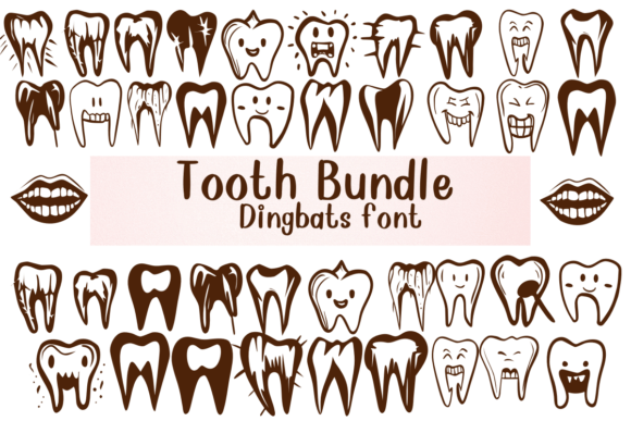 Tooth Bundle: A Quirky Dental Dingbat Font for Brands