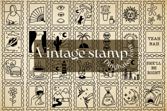 Vintage Stamp: A Nostalgic Dingbat Font for Editorial Design